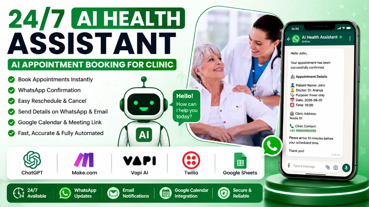 AI Health Booking Assistant -Vapi AI Make.com